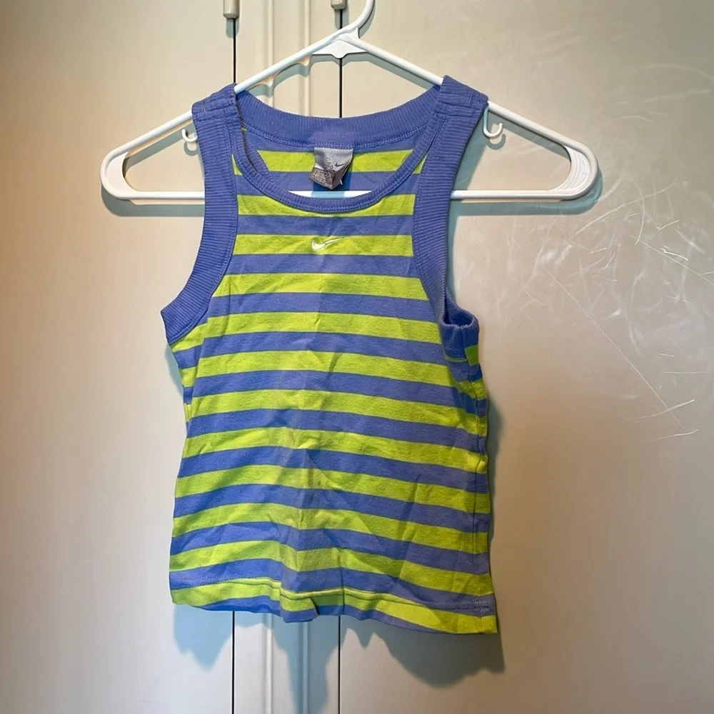 Nike Kids Green/Blue Striped Tank
